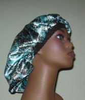 Turquoise and black snake print