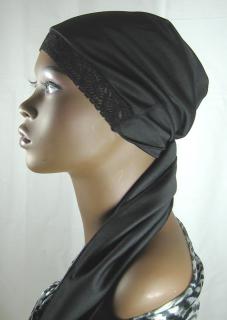 Results Poly-Knit Hair Scarf with Stretch Lace Front 1