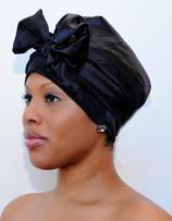 Charmuese (Satin) G-Wrap Hair Scarf, Plain Front 4